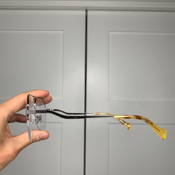 Gucci Aviator Optical Silver/Transparent Eyeglasses - Picture 2 of 13